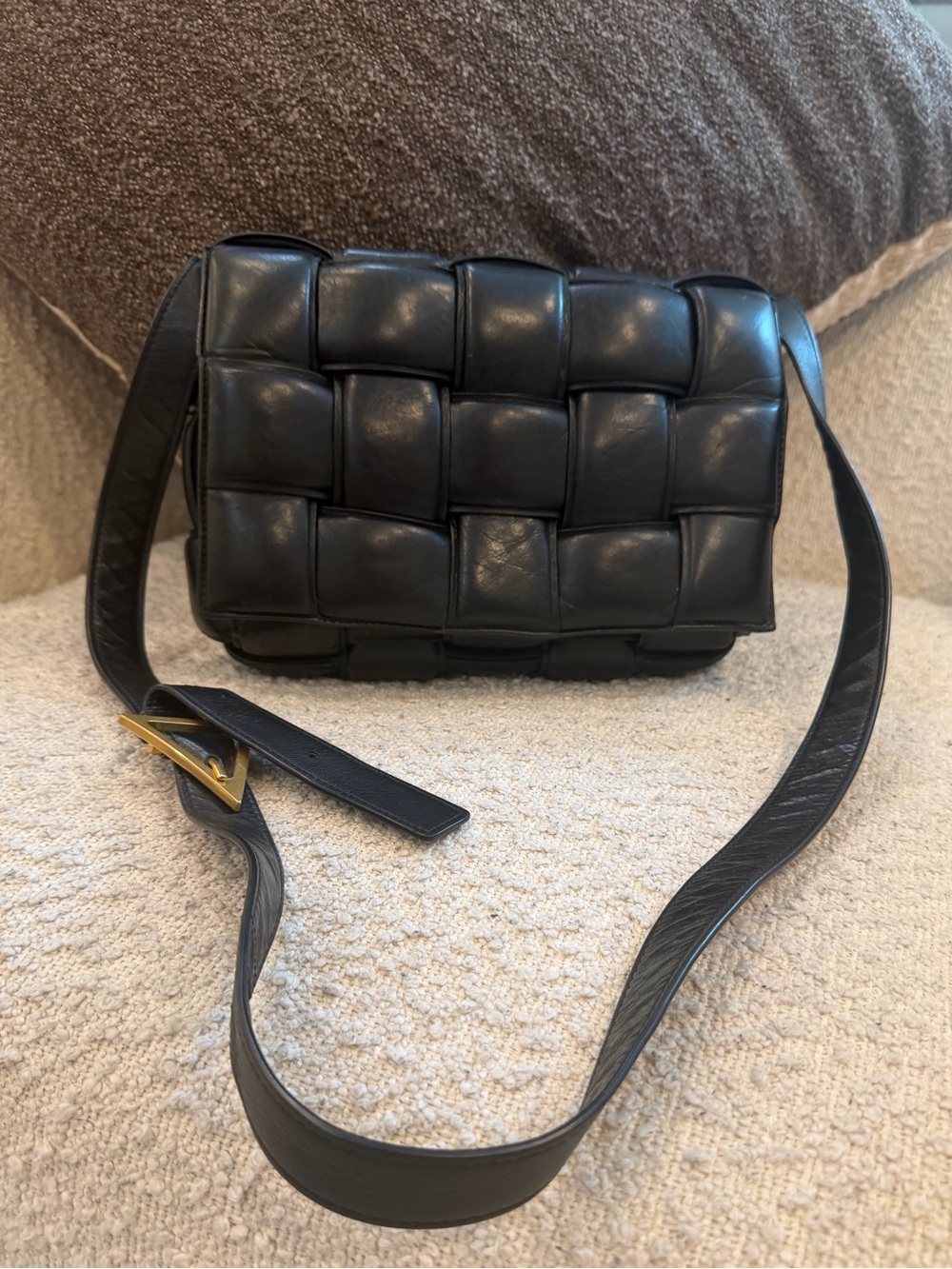 Bottega Veneta Cassette Crossbody Bag Black Leather